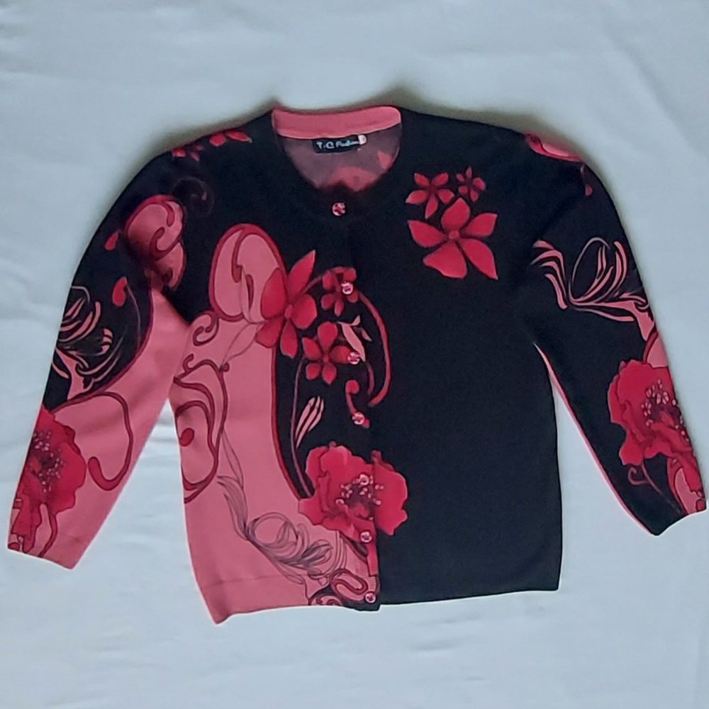 T.C. Fashions Crew Neck Cardigan